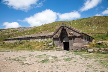 Fototapeta na wymiar Selim Caravanserai also known as Sulema Caravanserai and Orbelian's Caravanserai. Vayots Dzor Province, Armenia