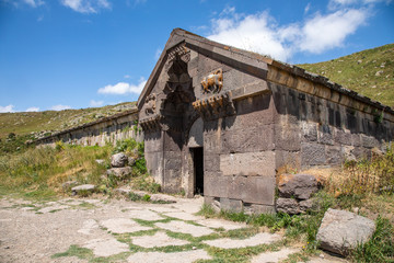 Fototapeta na wymiar Selim Caravanserai also known as Sulema Caravanserai and Orbelian's Caravanserai. Vayots Dzor Province, Armenia