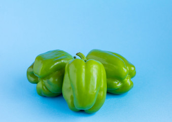 bell pepper, large green pepper on a blue background