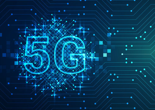5G Network internet concept background. Creative glowing