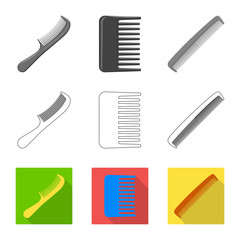Vector design of brush and hair logo. Collection of brush and hairbrush stock symbol for web.