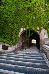 Fototapeta na wymiar The famous Borgia Ascent in the Monti neighborhood of Rome