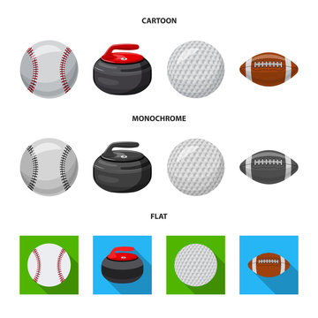 Isolated object of sport and ball icon. Set of sport and athletic stock symbol for web.