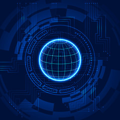 Abstract technology background with bright flare. Vector illustration.