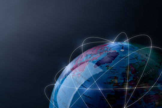 Global network for technology and future concept