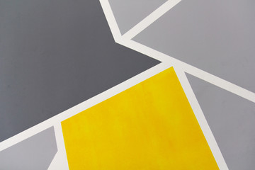 Closeup yellow and grey abstract textured  geometry background . - Horizontal image