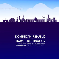 Obraz premium Dominican Republic travel destination grand vector illustration.
