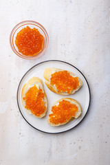 Red salmon caviar