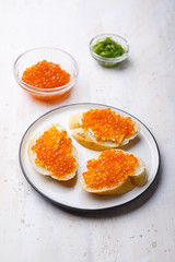 Red salmon caviar