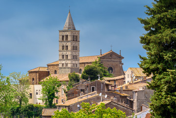 Fototapeta na wymiar Amazing landscape with town Viterbo in Italy