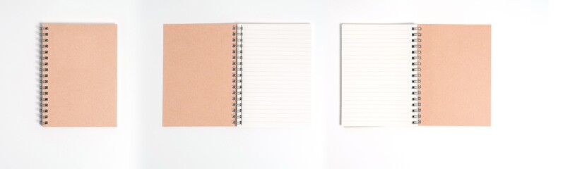 Fototapeta premium blank realistic spiral notebook isolated on white background