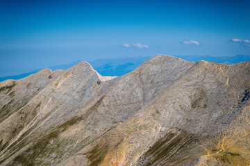 Path between Vihren hut and Vihren peak in Pirin national park, near Bansko, Bulgaria