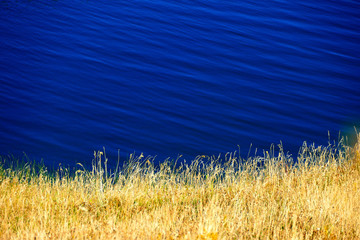 Bordure, rive de lac de montagne, Hautes-Alpes