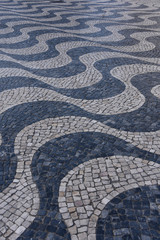 Cascais, Lisbon, Portugal - Black and White mosaic patterns in Cascais, Portugal