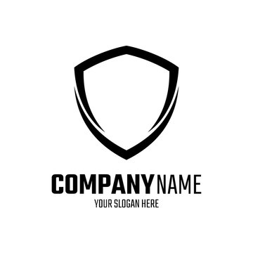 shield logo template ready for use, shielding icon in black and white color, security and protector symbol