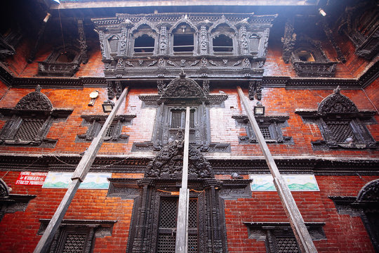 Kathmandu, Nepal - February 8, 2017: The Palace of the living goddess Royal Kumari