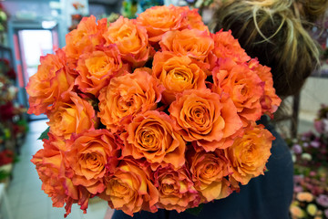 Beautiful bouquet of bright and colorful flowers