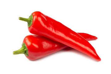 Red peppers isolated on white background