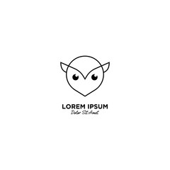 Owl logo vector icon illustration line outline monoline