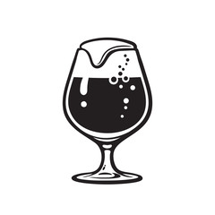 Snifter beer glass. Hand drawn vector illustration on white background.