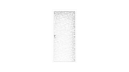 3d rendering of a door isolated in white background