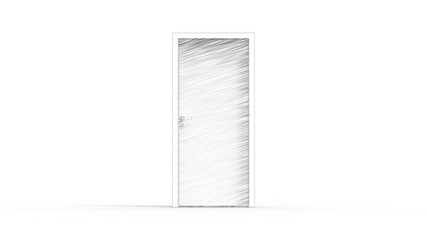 3d rendering of a door isolated in white background