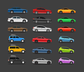 Color modern cars vector collection