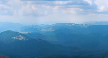 Mountain landscape from the top of Mount Hoverla