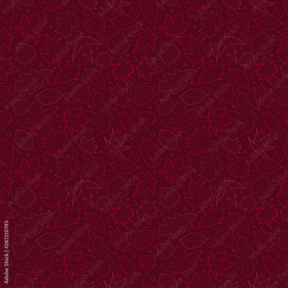 Poster autumn leaves vector seamless pattern