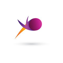 An abstract flying dragonfly concept logo. Colorful with gradients. Simple and elegan. vector eps10- editable.