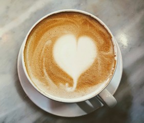 Coffee art heart rosetta