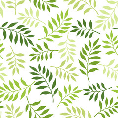 Tropical background with palm leaves. Seamless floral pattern. Summer vector illustration. Flat jungle print