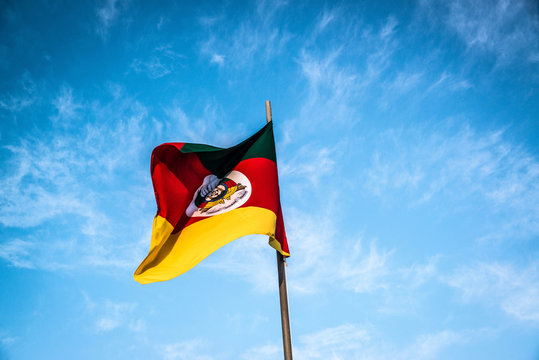 A beautiful view of brazil state flag (bandeira do rio grande do sul)