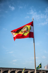A beautiful view of brazil state flag (bandeira de santa catarina)