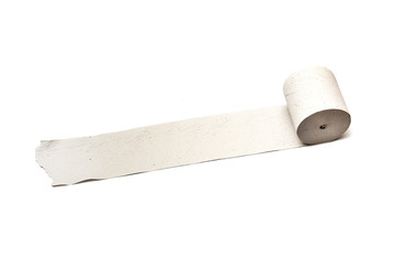 A roll of toilet paper isolated on white