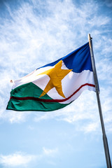 A beautiful view of brazil state flag (bandeira de Roraima)