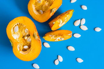 Beautiful ripe orange pumpkin