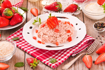 Strawberry risotto. 