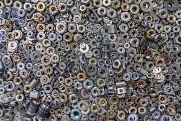 close up of Washers and nuts