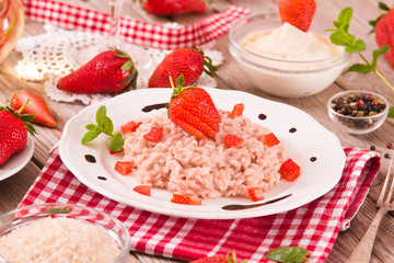 Strawberry risotto. 