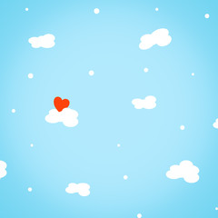 Cartoon clouds on blue sky white cloud illustration