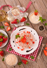 Strawberry risotto. 