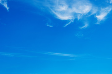 White clouds in blue sky.