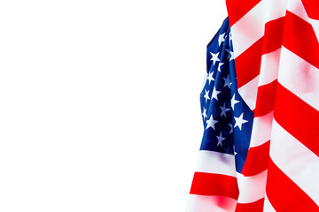 United States flag isolated on white