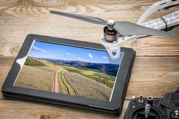 mountain river valley aerial view