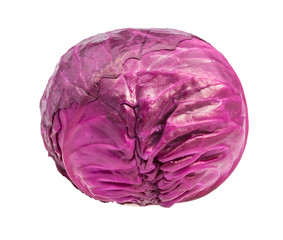 Obraz premium head of ripe red cabbage isolated on white