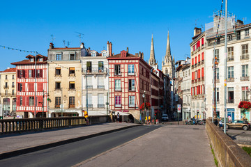 Colorful houses in Bayonne, France