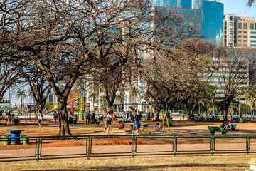 A beautiful view of brasilia park in the city