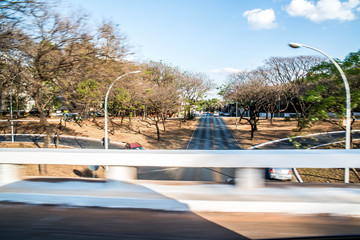 A beautiful view of Brasilia scissors street in the city.