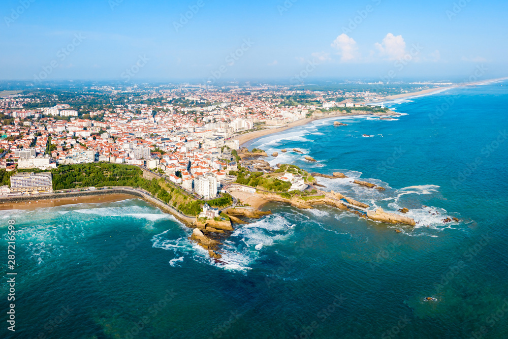 Canvas Prints Biarritz aerial panoramic view, France